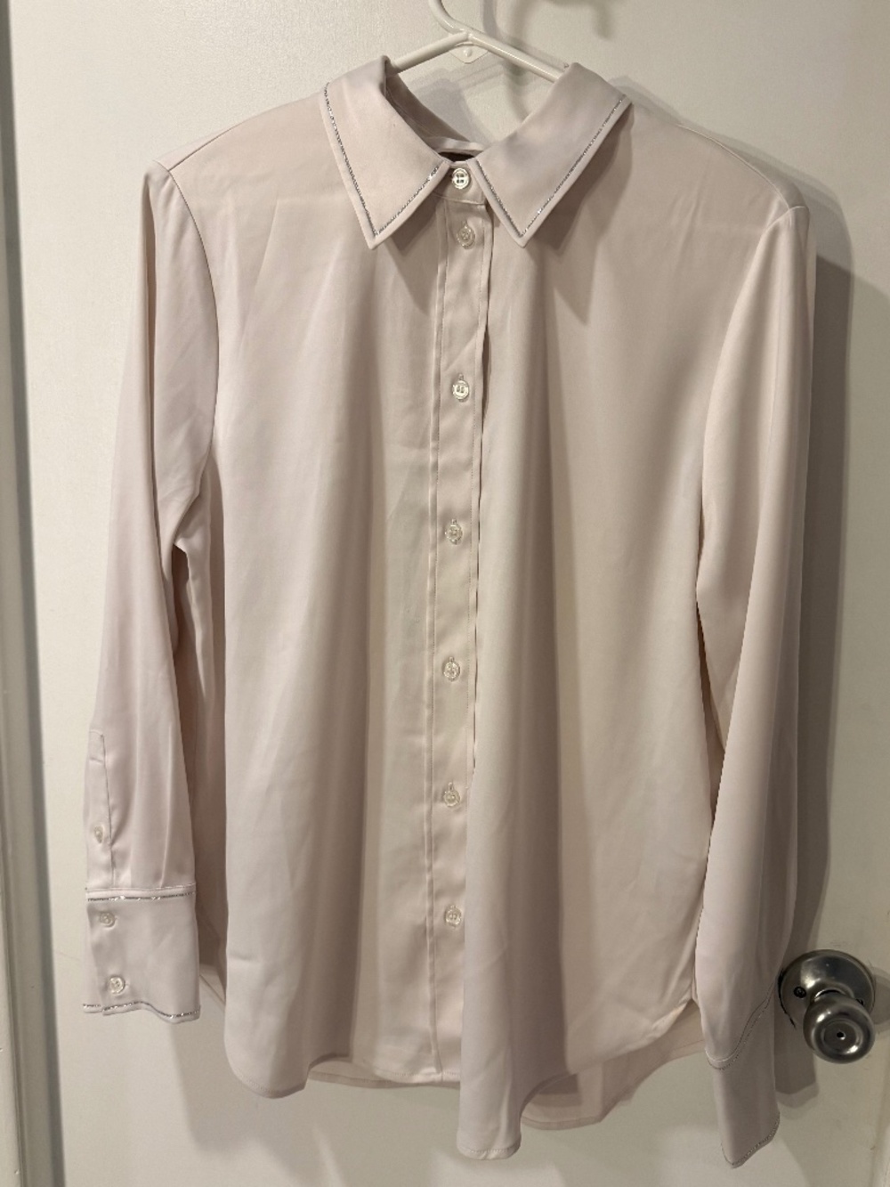 H&M jewel-studded white button-down - size M